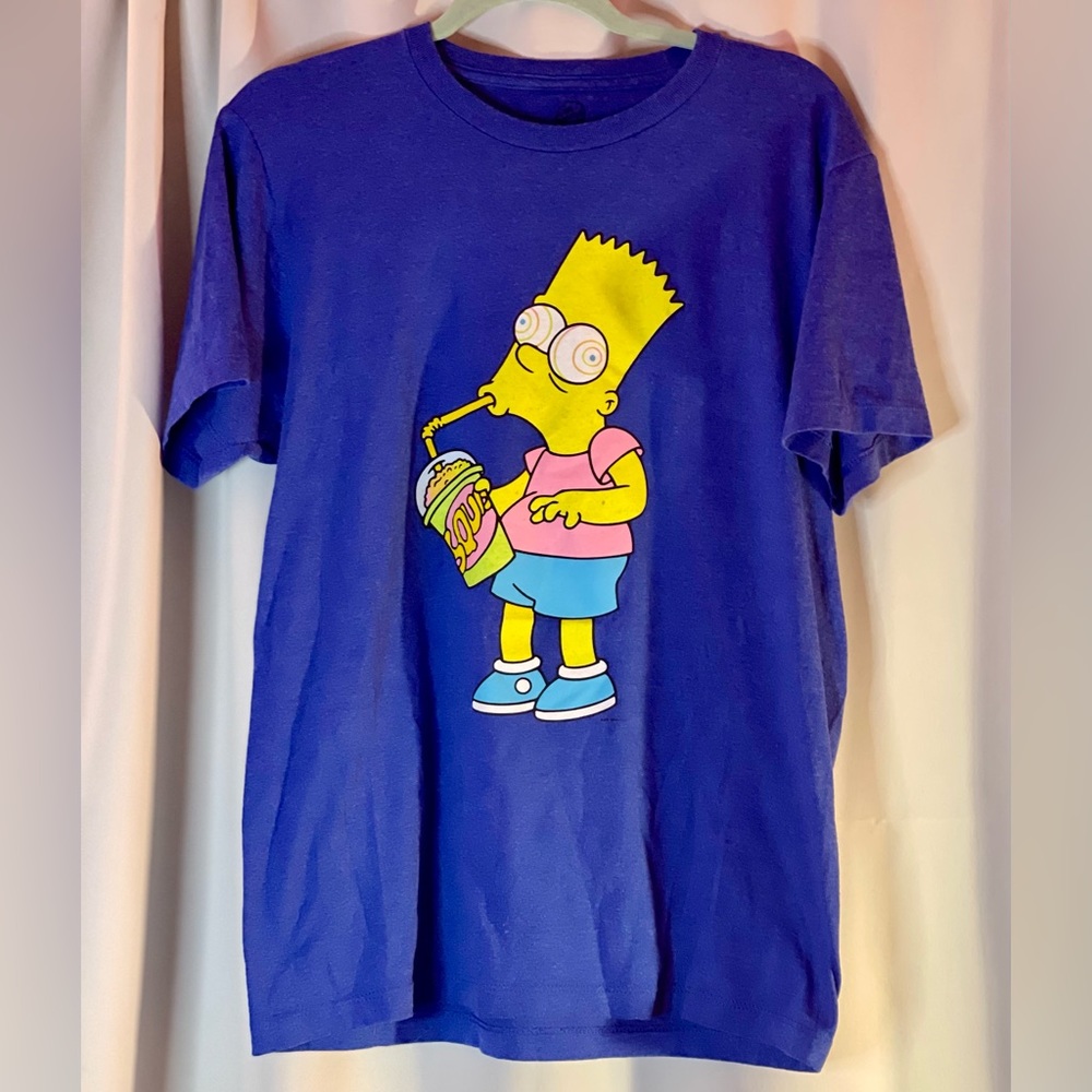 Bart Simpson Slurpee Drink Hypno Eyes T Shirt Size Medium EUC